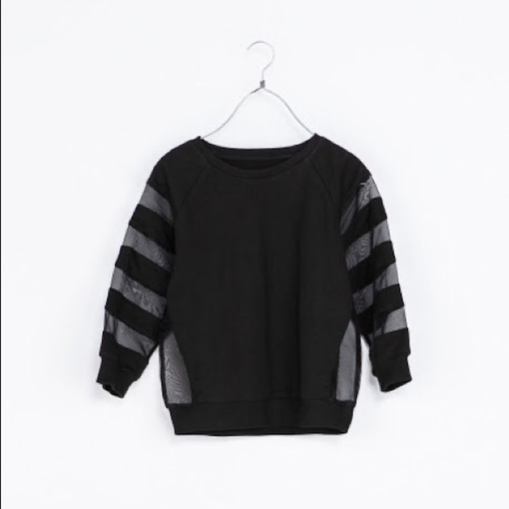 ZARA Sweatshirt With Combination Sleeve Design